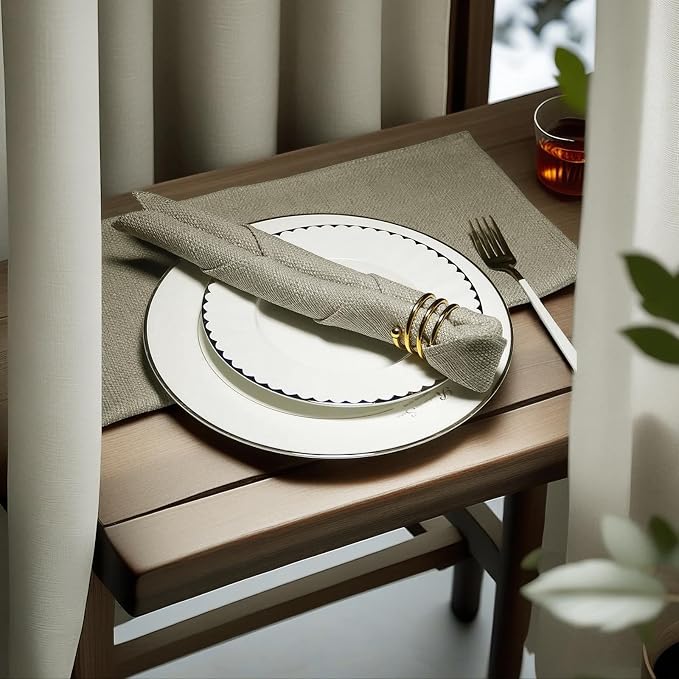 BALCONY & FALCON Rectangle Table Cloth Waterproof Beige 17.7"x17.7" 12pcs | Cloth Napkins Set of 12 Washable Linen Napkins Absorbent Wrinkle-Free Fabric Napkin Bulk for Dinner Wedding Party Christmas - Image 9