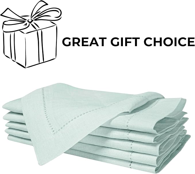 BEDDING CRAFT Linen Cloth Napkins Set of 4, 18x18, Pastel Blue | Soft Durable Washable -Ideal for Events Wedding Christmas Thanksgiving Newyear-Perfect Everyday Use Table Linen 18x18. - Image 9