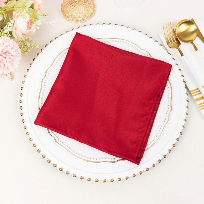 Efavormart Premium Cloth Napkins Set of 100, 17x17 Inch Wine Seamless Dinner Napkins, Washable Linen Table Napkin Cloth with Hemmed Edges for Weddings, Party and Banquet - Image 8