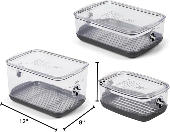 Progressive ProKeeper Stackable Produce ProKeeper Storage Container with Stay-Fresh Vent System (PKS-3PC-Produce+) - Image 2