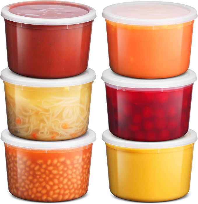 64 oz Food Storage Containers with Lids (Case Pack of 36 Sets), Half Gallon Round Plastic Deli Container with Leak-Proof Lid, BPA-Free, Freezer, Dishwasher & Microwave Safe - Image 8