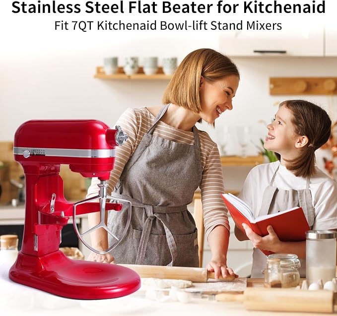 Flat Beater for KitchenAid 7QT Bowl-Lift Stand Mixers | Stainless Steel, Food Grade Replacement Attachment, Dishwasher Safe - Image 7
