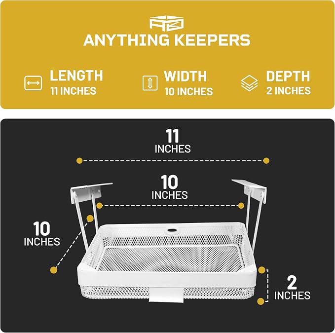 KEEPERS Anything Keeper — Compact 11x10in Under-Cabinet Slide-Out Drawer, Hidden Steel Organizer for K-Cups & Desk Items, RV & Small Kitchen — White - Image 6