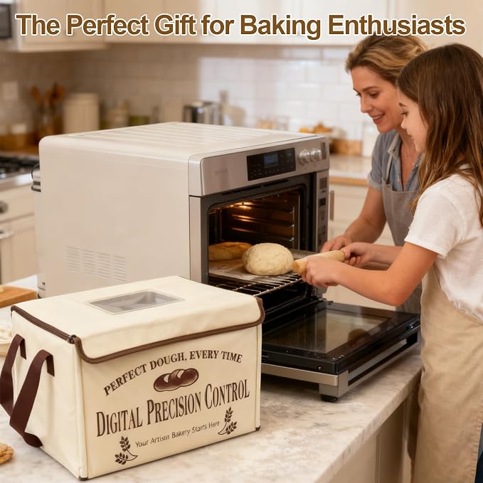 Bread Proofing Box, Folding Dough Proofing Warming Box with 50-113℉ Temp Control & 48h Timer, Proofer Oven with Metal Rack, Ideal for Sourdough, Bread Baking, Pizza, Yogurt, Kombucha, 5-Layer Fabric - Image 7