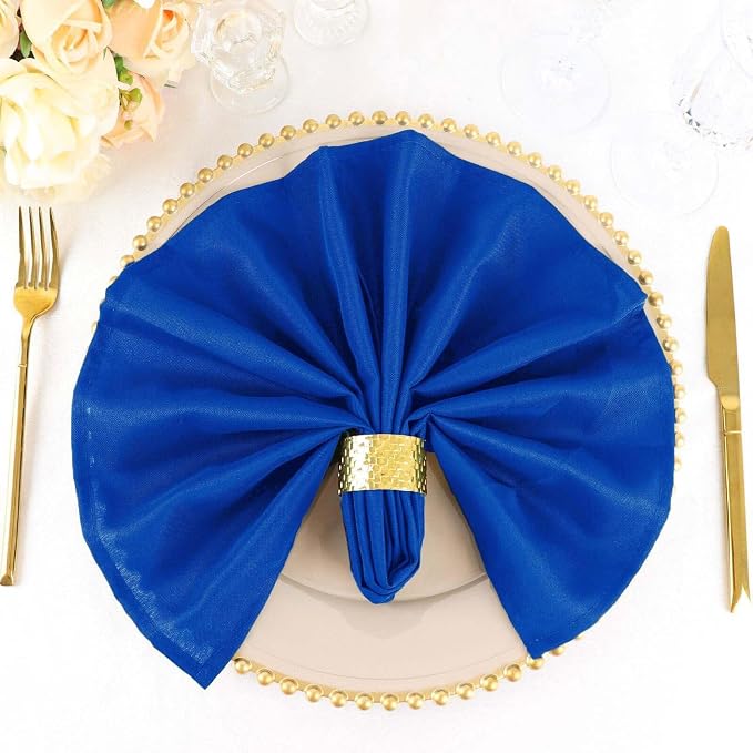 Efavormart Premium Cloth Napkins Set of 5, 20x20 Inch Royal Blue Seamless Dinner Napkins, Washable Linen Table Napkin Cloth with Hemmed Edges for Weddings, Party and Banquet - Image 8