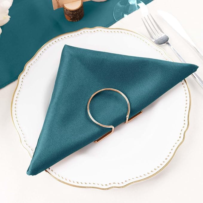 Efavormart Premium Cloth Napkins Set of 25, 20x20 Inch Peacock Teal Green Seamless Dinner Napkins, Washable Linen Table Napkin Cloth with Hemmed Edges for Weddings, Party and Banquet - Image 7