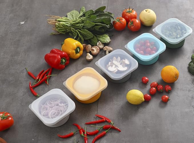 Stackable Silicone Artisan Pizza Dough Proofing Containers with Lids (2 Yellow+2 Green) - Image 8