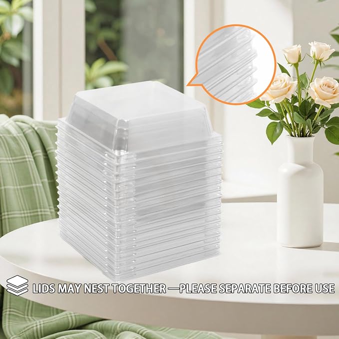Charcuterie Boxes with Clear Lids - Set of 150, 5.3x4.9x2.5 Disposable Food Containers with Lids, Bakery Boxes for Swiss Roll, Sandwich, Strawberries, Slice Cake, Cookies - Image 8