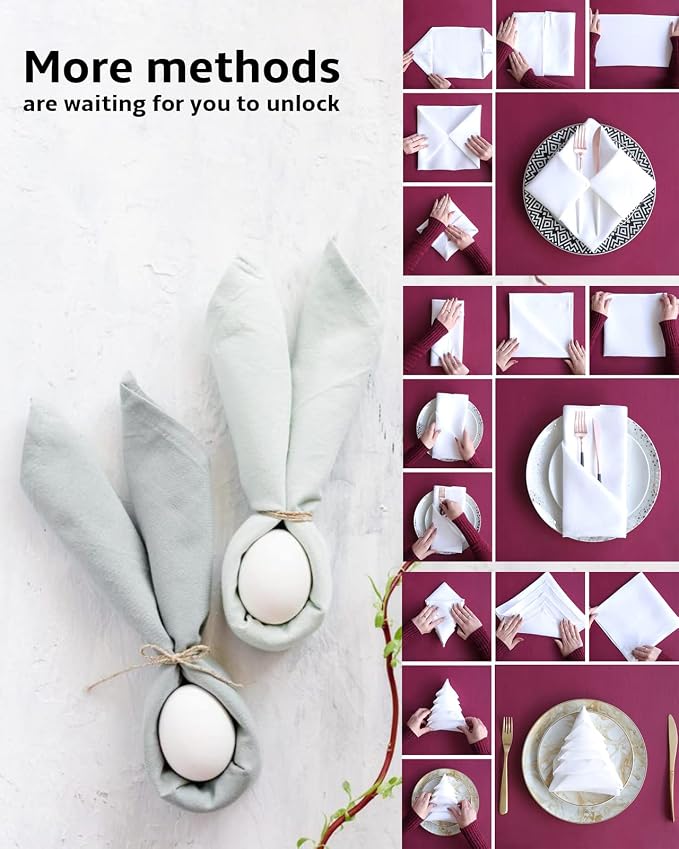 Geometric Purple Gray Ombre Cloth Napkins Set of 8, Modern Abstract Art Dinner Napkins Cloth Washable, Cocktail Napkins Reusable for Wedding, Party, Birthday (20"x20") - Image 7