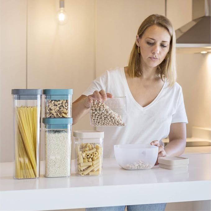 Vigar Container Homey Airtight Organizer with Silicone Grey | Ideal Pantry and Fridge, BPA Free Plastic, Silicone Seal, With Spaghetti Measure, Food Storage Container - Image 5