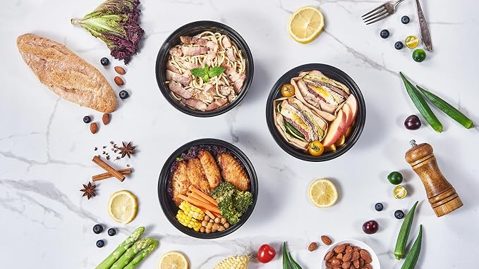 Jaluxing 32 oz 50 ct Round Meal Prep Containers with Lids Plastic Food Storage Lunch Plan To Go Box Disposable Take Out Bowls BPA Free Durable Stackable Microwave Freezer Safe (Formerly FULING) - Image 6