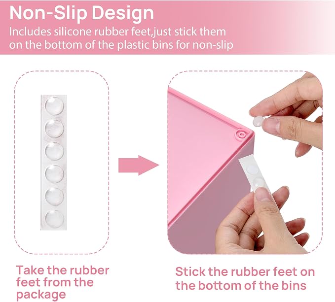 Vtopmart 4 Pack Small Clear Stackable Storage Drawers, Pink | Bathroom Makeup Accessories Organizer, Plastic Bins For Desk, Vanity, Undersink, Medicine Cabinet ,Home Organization - Image 7