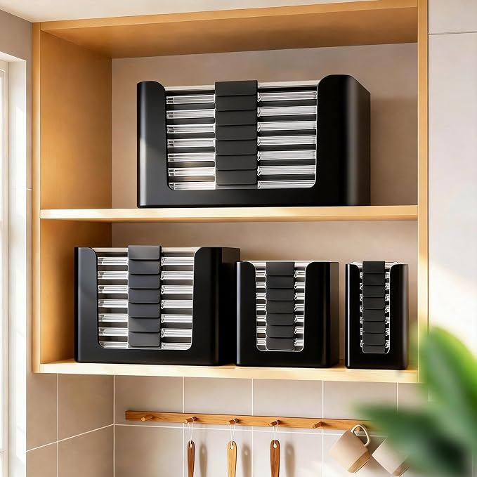 Lids Organizer for Rubbermaid Brilliance,Fits 9.6,4.7 & 3.2,0.5,1.3 Cups | Food Storage Container Lids Organizer for Rubbermaid Brilliance Nap-On Lids,Stackable Lid Organizer--Holds 32 Lids - Image 7