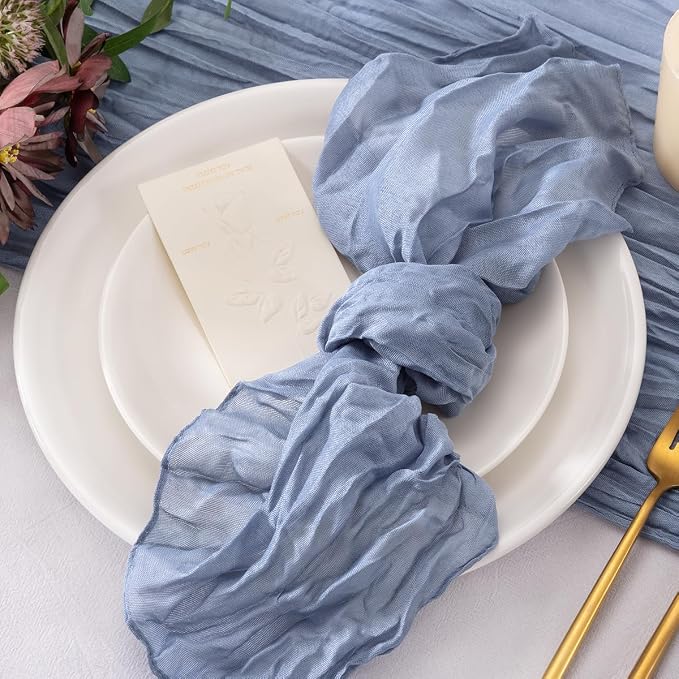 Cheesecloth Napkins Dusty Blue Cloth Napkins Bulk,Set of 20 - Image 5