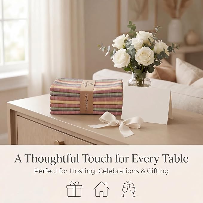 Urban Villa Cloth Napkins Cotton 20x20 (Set of 12) Harvestst Ripes - Image 9