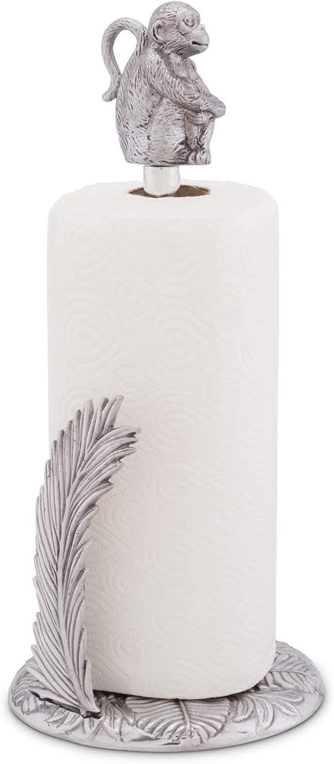 Arthur Court Monkey Paper Towel Holder - Aluminum Safari Design - 15 Inch Tall Countertop Accessory - Image 9
