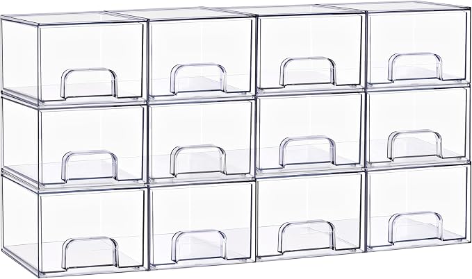 Sorbus Clear Stackable Baby Bottle Organizer Bins – 12 Pack Modular Plastic Storage Containers for Baby Bottles, Nipples, Caps, Pacifiers, Pantry, Kitchen, Cabinet, Nursery & Countertop Organization - Image 7