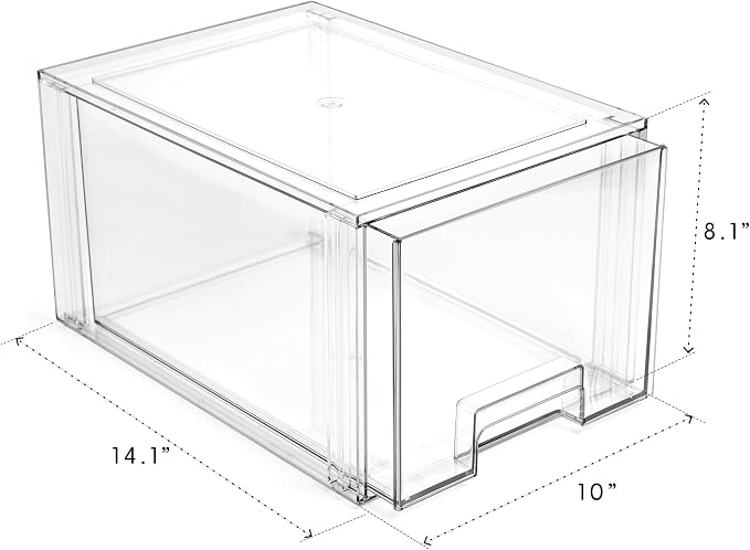 BINO | Stackable Storage Drawers, Tall Large - Clear | THE CRATE COLLECTION | Storage Bins With Drawers | Bathroom Organizers | Under Sink Organizer | Vanity Cabinet Home Organization - Image 3