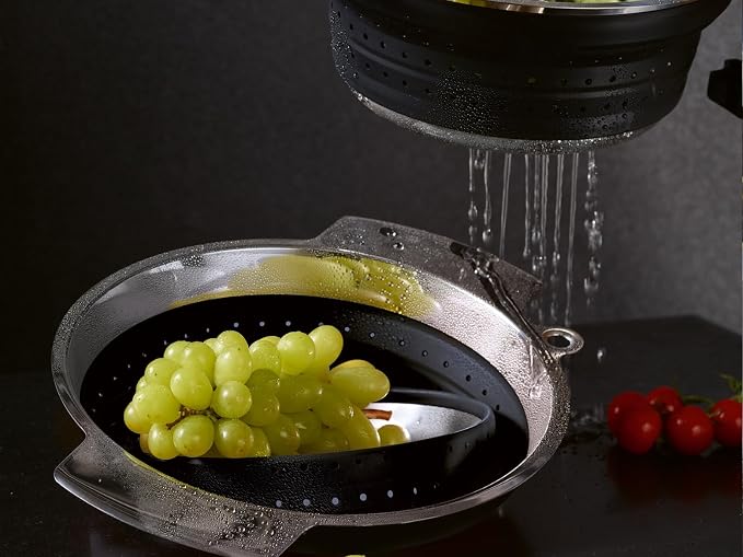 Rosle 16024 Stainless Steel Colander Strainer & Steamer with Handles 12.8 Inch Silver - Image 3