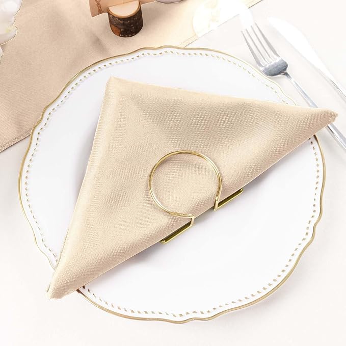 Efavormart Premium Cloth Napkins Set of 5, 20x20 Inch Nude Beige Seamless Dinner Napkins, Washable Linen Table Napkin Cloth with Hemmed Edges for Weddings, Party and Banquet - Image 9