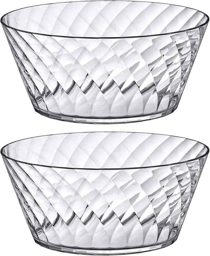 Bonita - 130-Ounce Plastic Serving Bowls (Set of 2), 10-Inch Clear Salad Bowl Set, BPA-Free, Shatter-Proof, Dishwasher-Safe, Stackable, Great for Salad, Fruit, Cereal, Snack, and More - Image 4