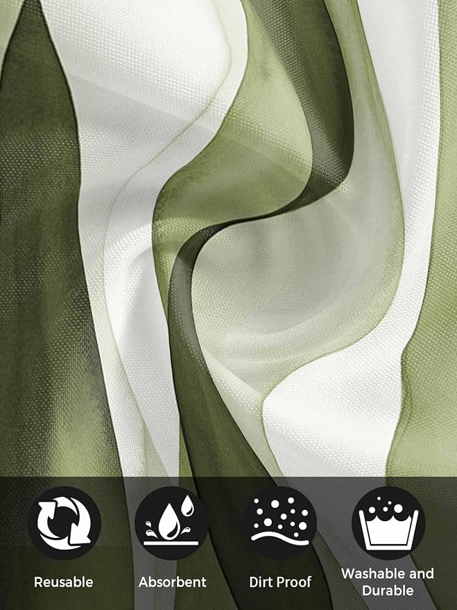 Sage Green Stripes Cloth Napkins Washable Set of 6, 20 x 20 Inch Reusable Retro Farmhouse Abstract Lines Dinner Table Napkins Cloth Bulk for Weddings Kitchen Restaurants Hotel Events Parties - Image 8