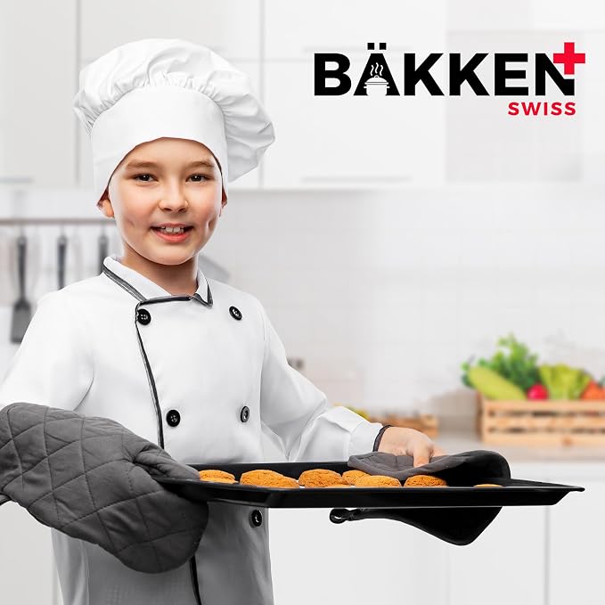 3 Piece Set Nonstick Carbon Steel Oven Bakeware -Professional Quality Kitchen Cooking Baking Trays -PFOA, PFOS, PTFE-Free Small, Medium & Large Baking Sheet Pans - Image 8