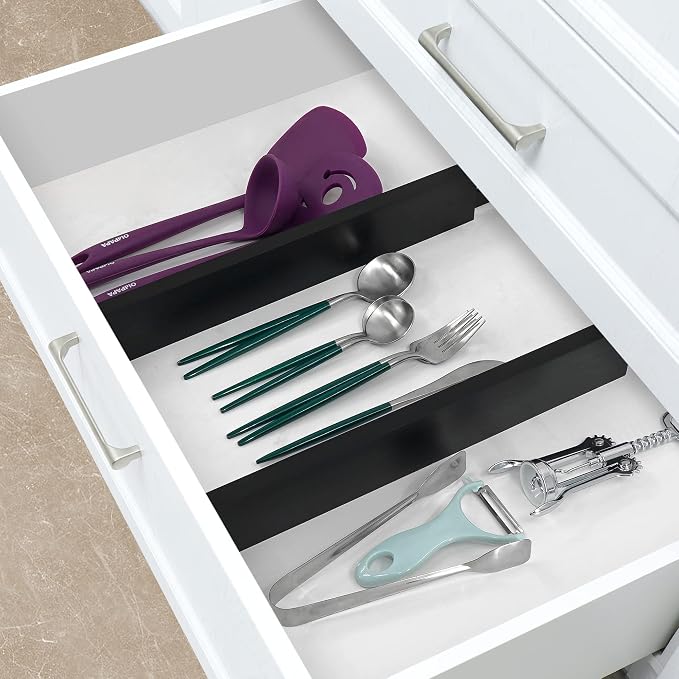 Utoplike Bamboo Expandable Kitchen Drawer Organizer Dividers for Utensils - Image 7
