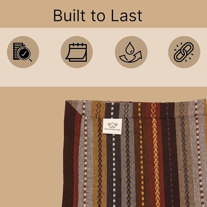 LFH Home Cotton Rich Cloth Salsa Napkin Set of 24 Washable Soft Durable Striped Table Napkins for Dining Wedding, Daily Use Reusable Eco-Friendly Napkins for Elegant Table Settings(18x18)- Brown - Image 7