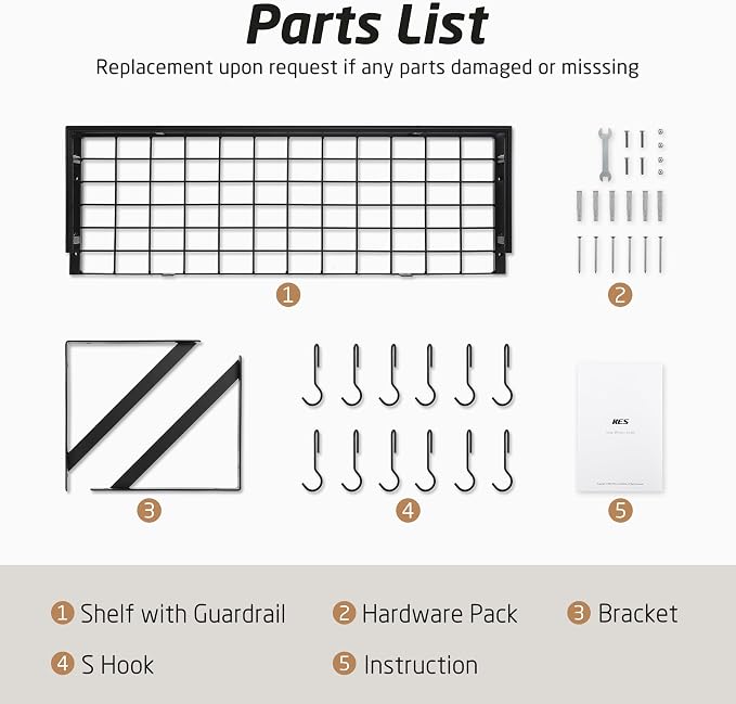 KES 30-Inch Kitchen Pan Pot Rack Wall Mounted, Hanging Storage Organizer | 88 Lbs Capacity, Wall Shelf with 12 Sturdy Hooks, 16-Inch Stud Mount, Matte Black, KUR215S75A-BK - Image 9