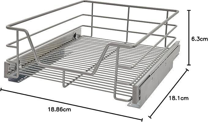 ClosetMaid 32100 Premium 14.5-Inch Wide Kitchen Single Tier Cabinet Pull Out Basket, Platinum - Image 9