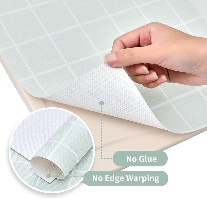 Drawer and Shelf Liner for Kitchen Cabinet: 12 in X 20 Ft Non Slip | Waterproof Shelf Paper Non Adhesive Refrigerator Liners Light Gray Grid Easy Liners for Bathroom - Image 9