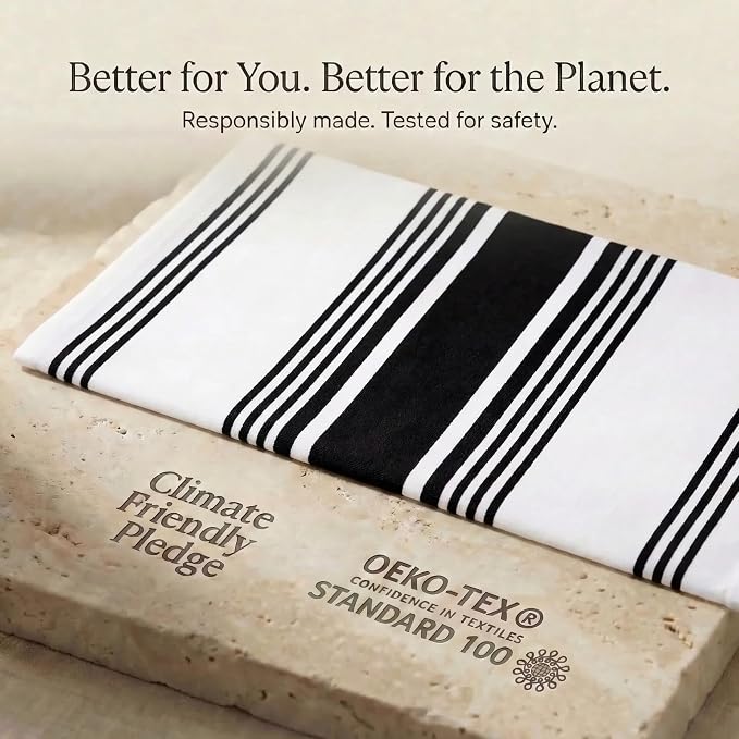 Urban Villa Kitchen Towels Cotton Dish Towels 20”x30” (Set of 6) Black - Image 9