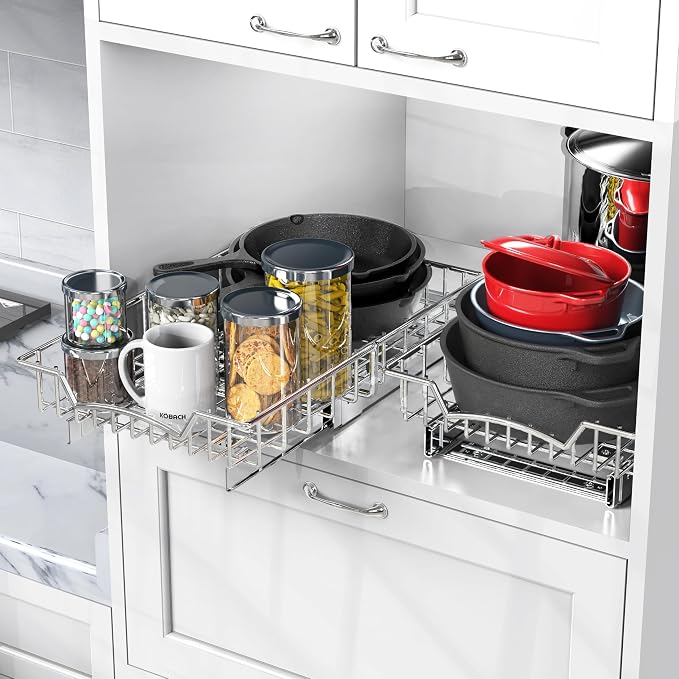 Simple Houseware Under Cabinet Pull Out Sliding Shelf Drawer, 18Dx11W | for Kitchen Organizer - Image 7