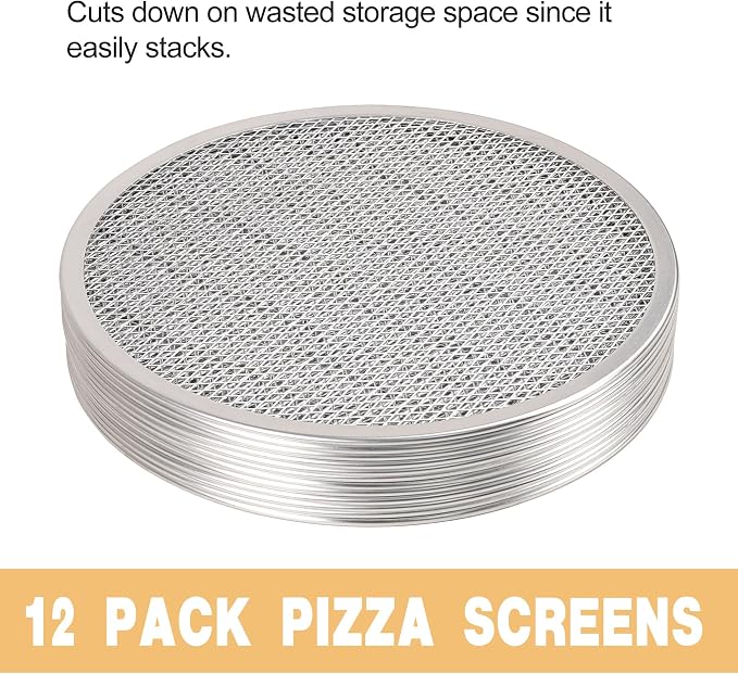 LRui Pizza Screen,12 Inch,12 Pack,Seamless Aluminum Pizza Pan With Holes. - Image 8