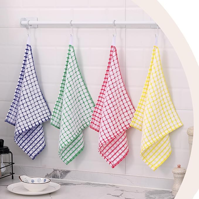 Kitinjoy Cotton 12 Pack Terry Kitchen Dish Cloths, Yellow | 12 x 12 Inches Super Soft and Absorbent Dish Rags, Quick Drying Dish towels for Washing Dishes - Image 12