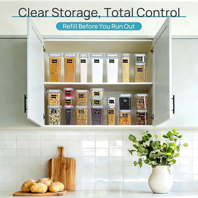 Vtopmart Airtight Food Storage Containers with Lids, 24 pcs, Gray | Airtight Seal, Multiple Sizes, BPA Free, Food Grade Material, Dishwasher Safe (Not Lids), Includes 24 Labels - Image 7
