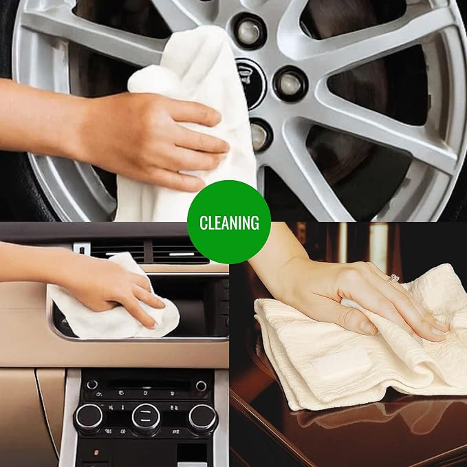 Dish Cloths Cotton| Kitchen Wash Cloth | Shop Towels Absorbent and Lint Free Flour Sack| Dishcloths for Kitchen Washing Dishes| Thick Absorbent Quick Dry Dish Rags | 12 Pack 13"x13" Natural - Image 6