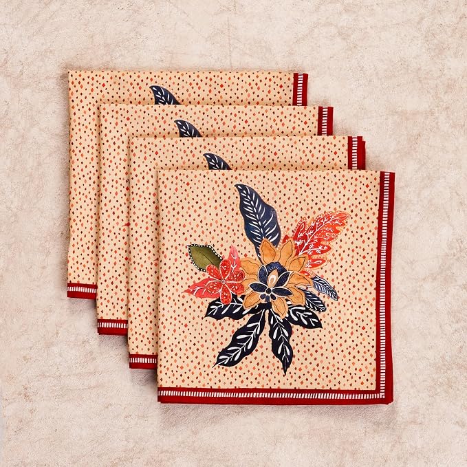Maison d' Hermine Cloth Napkins Set of 4 Reusable 100% Cotton (20" x 20") | Everyday Square Napkins Cloth Washable Dinner Wedding Restaurant Hotel Kitchen Thanksgiving Christmas - Kalahari - Image 9