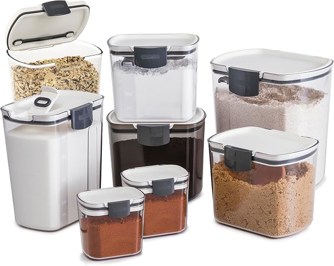 Progressive ProKeeper Baker's Airtight Kitchen Storage Canister Container Set for Flour, Sugar & More, Keeps Ingredients Fresh, with Accessories (Multicolor, 8- Piece) - Image 2