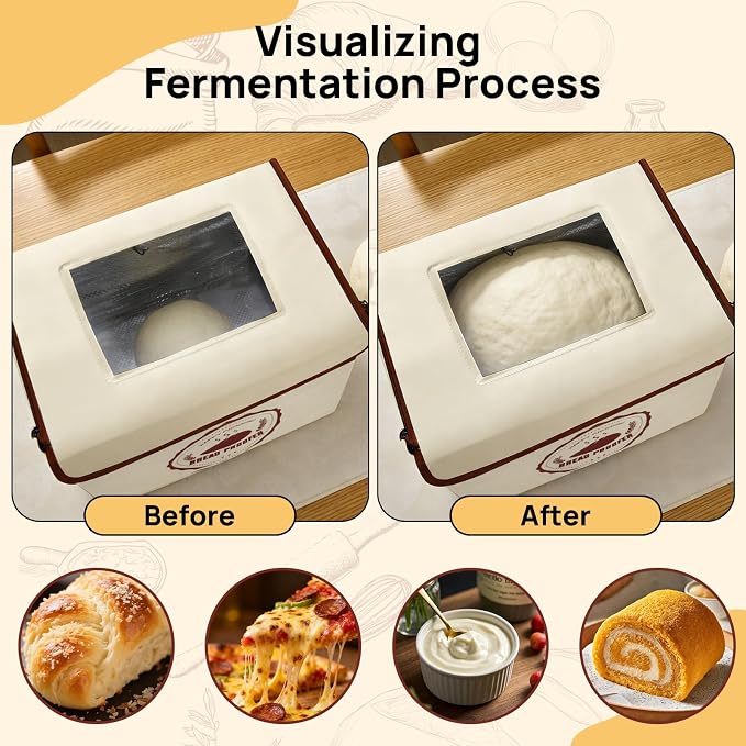Versatile Dough Proofer Warming Box Adjustable Temperature Timer Control Bread Proofing Box Collapsible Design Sourdough Proofing Container for Making Bread - Image 7