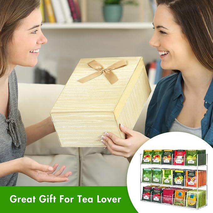 BEYGORM Acrylic Tea Bag Organizer for 270 Tea Packets | No Assembly Required Display Holder for Countertop, Vertical Tea Bag Caddy for Cabinet, Tea bar Accessories, Teabags Storage - Image 6