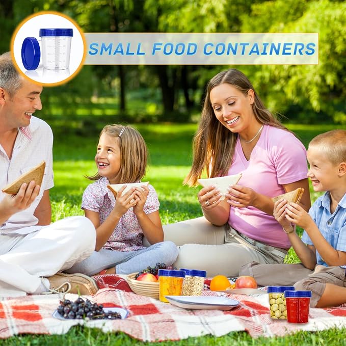 40 Pack 4oz Small Containers with Lids,Reusable Salad Dressing Container Airtight Leakproof Condiment Containers with Screw Lids,Take Away Stackable Plastic Dip Sauce Cups for Snack,Drink,Ketchup - Image 6