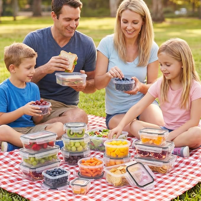 68 PCS Food Storage Containers with Lids, Meal Prep Containers, Stackable Kitchen Set, Airtight & Leakproof, BPA-Free, Microwave/Dishwasher/Freezer Safe, Extra Labels & Pen - Image 7