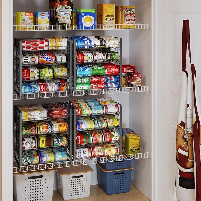 JKsmart 4-Tier Can Rack Organizer for Pantry, Adjustable Can Storage Holder for Various Ounces of Canned food Soda Drinks, Can Dispenser Holds Up to 48 Cans for Cupboard Cabinet - Image 6