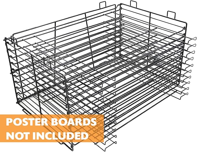 BAZIC Poster Board Display Rack Stackable 10-Slots, Art Drying Racks, Metal Steel Powder Coated, Assembled Size 29.5"x23"x16" (Boards Not Included) | stores and displays 22 x 28 in poster boards upright and separated - Image 7