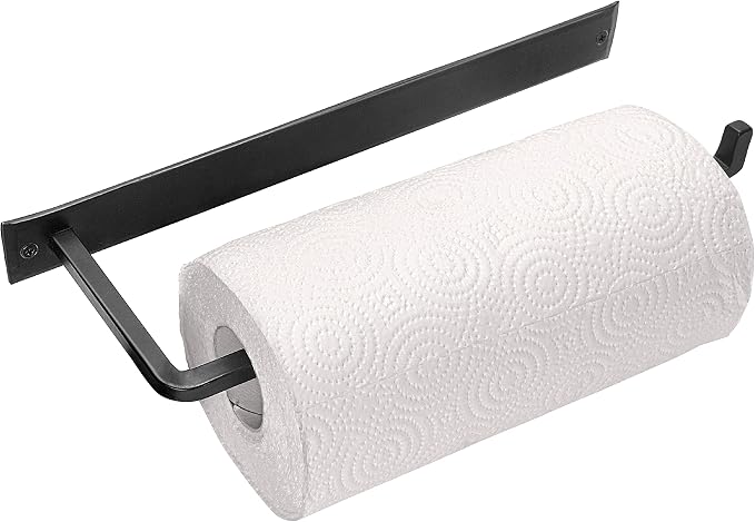 Wrought Iron Paper Towel Holder, Black, 13.7 x 4.5 x 1.5 inch | Wall mount metal paper towel rack for kitchen, sturdy rustic wall mount holder for farmhouse style homes & vintage houses - Image 9
