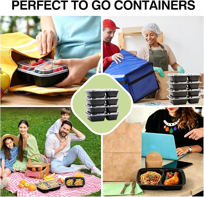 150 Pack (300 Pcs) 28oz Meal Prep Containers with Lids, Single Compartment Reusable Food Containers, BPA Free & Leakproof, Microwave Freezer Dishwasher Safe, Bento Box for Lunch Takeout Freezer - Image 7