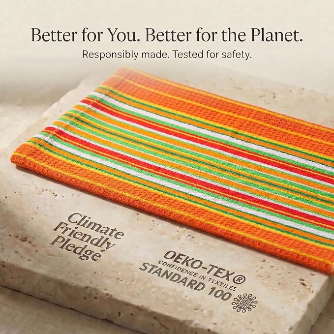 Urban Villa Kitchen Towels Cotton Dish Towels 20”x30” (Set of 6) Orange - Image 9