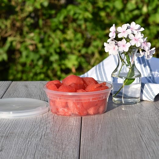 Plastic Microwaveable Food Containers with Lids 8 oz | BPA Free | Stackable | Leakproof | Microwave/Dishwasher/Freezer Safe - Image 6